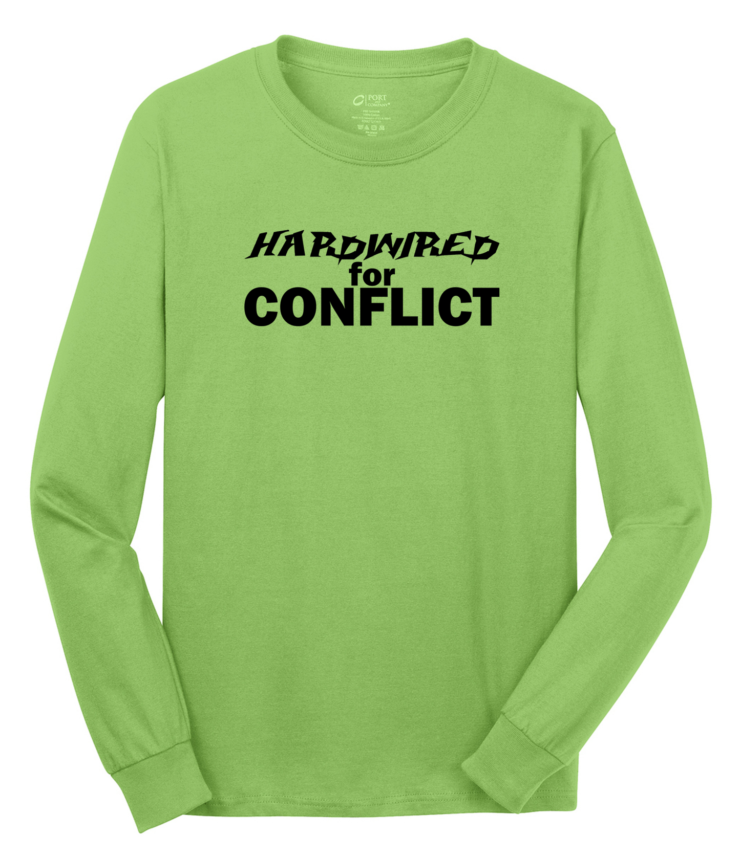 Hardwired for Conflict Long Sleeve Cotton Tee