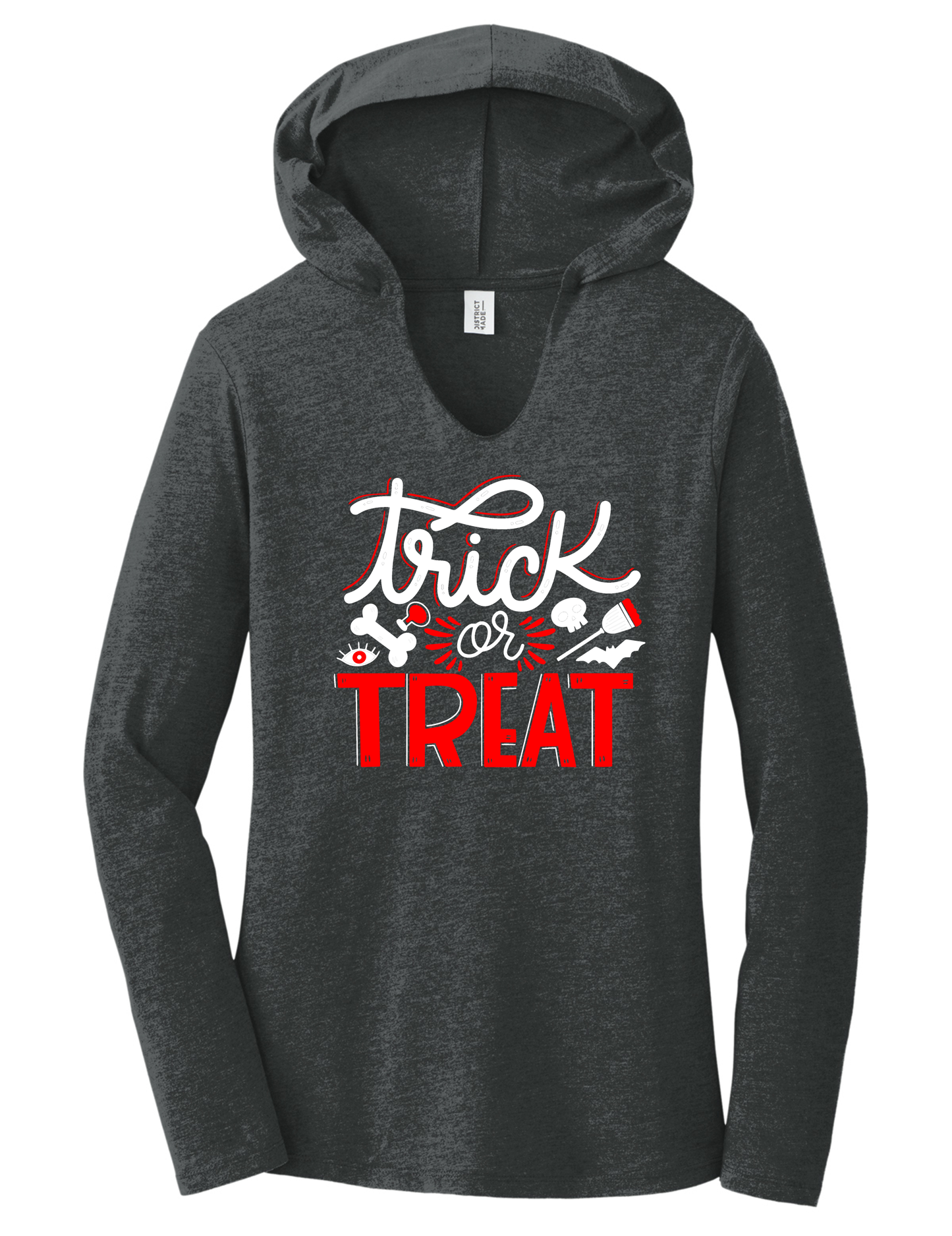 Trick or Treat Ladies Ultra Soft Tri-Blend Hoodie