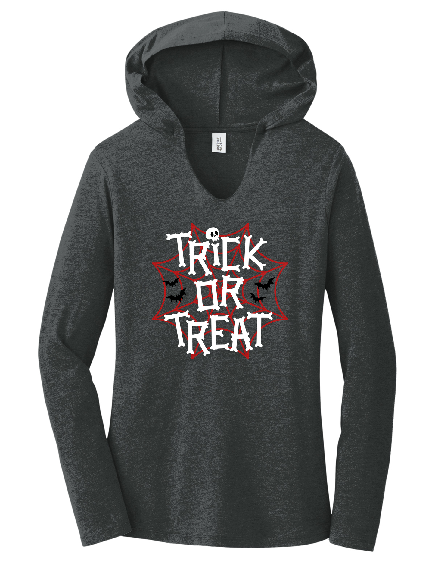 Trick or Treat Web Ladies Ultra Soft Tri-Blend Hoodie