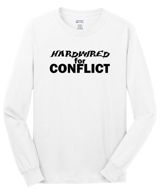 Hardwired for Conflict Long Sleeve Cotton Tee