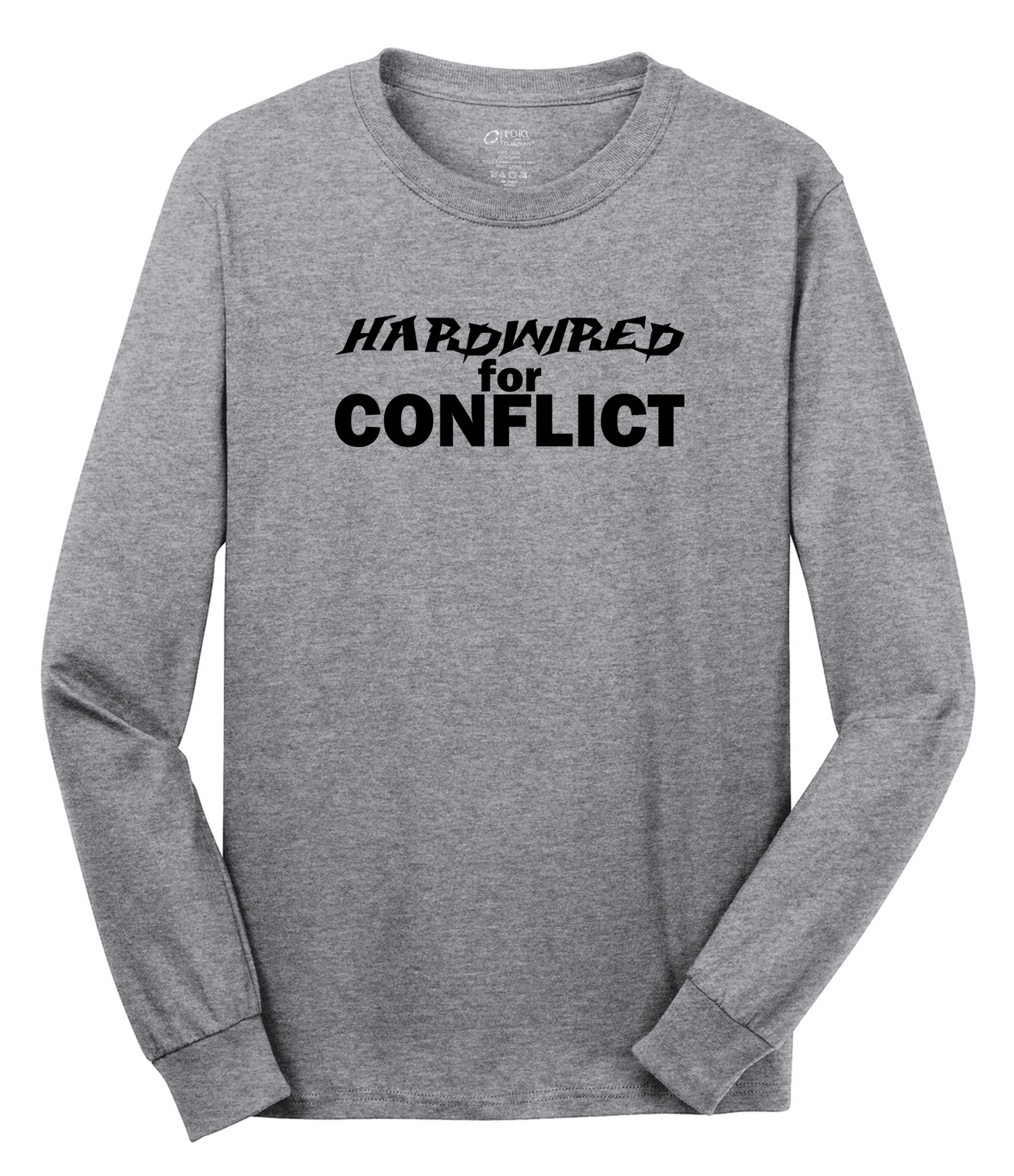 Hardwired for Conflict Long Sleeve Cotton Tee