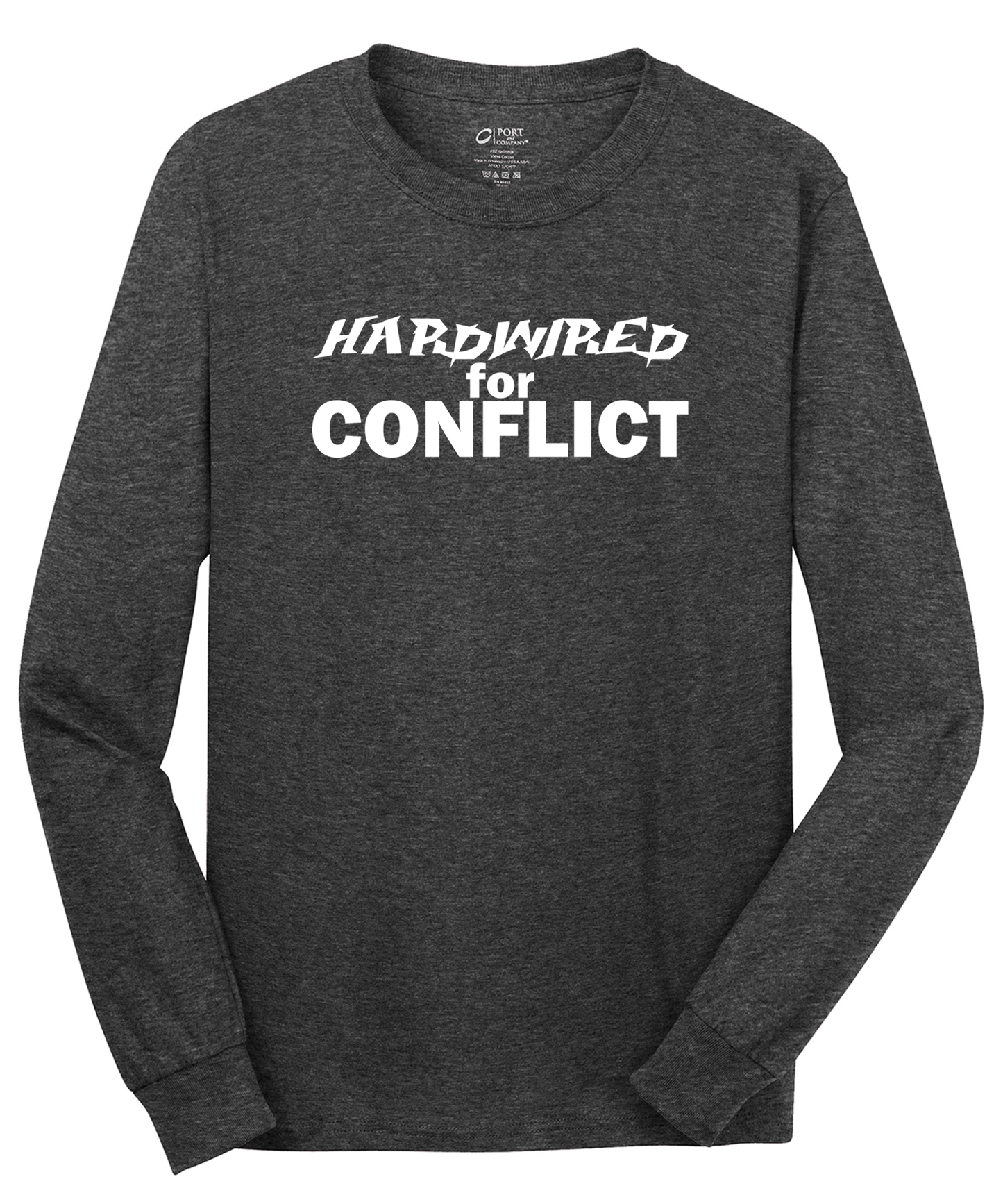 Hardwired for Conflict Long Sleeve Cotton Tee