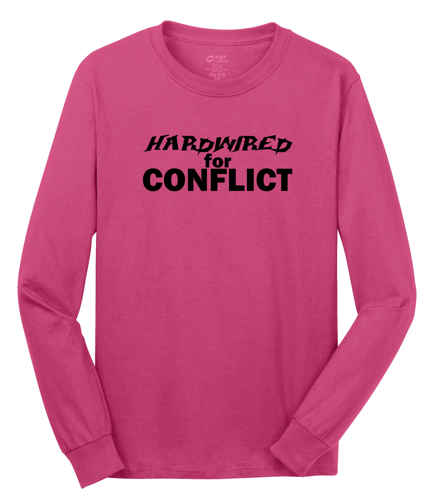 Hardwired for Conflict Long Sleeve Cotton Tee