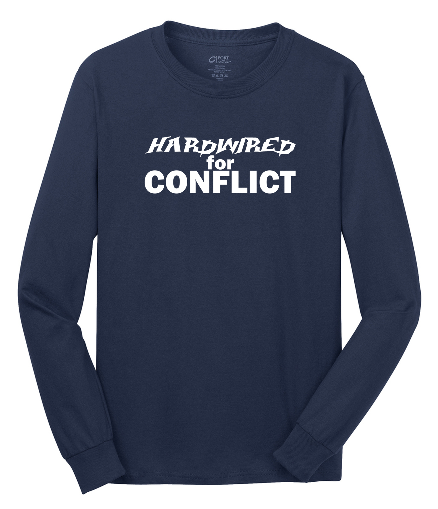 Hardwired for Conflict Long Sleeve Cotton Tee