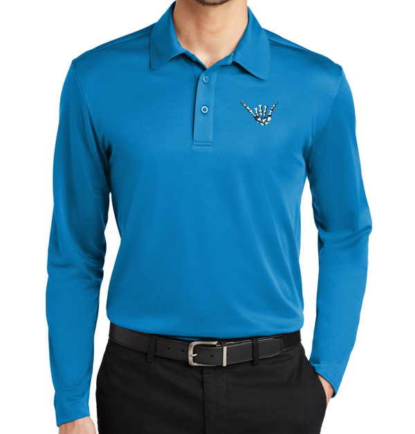 Twisted Closet Silk Touch Long Sleeve Performance Polo