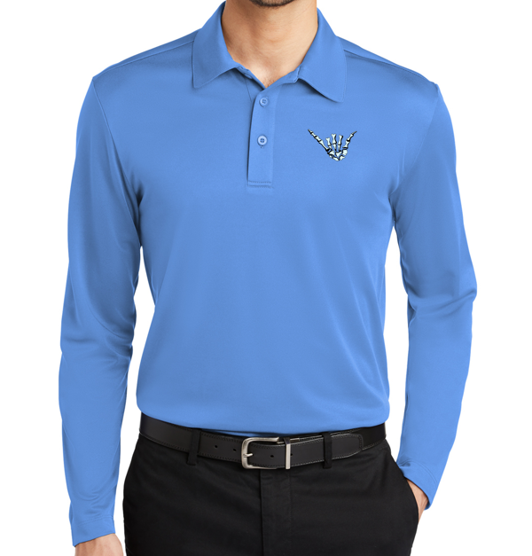 Twisted Closet Silk Touch Long Sleeve Performance Polo