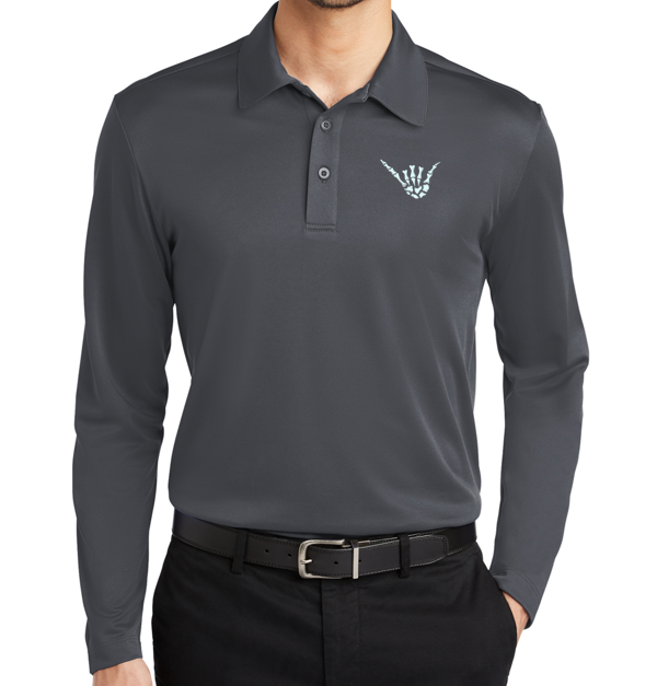 Twisted Closet Silk Touch Long Sleeve Performance Polo