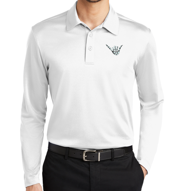 Twisted Closet Silk Touch Long Sleeve Performance Polo