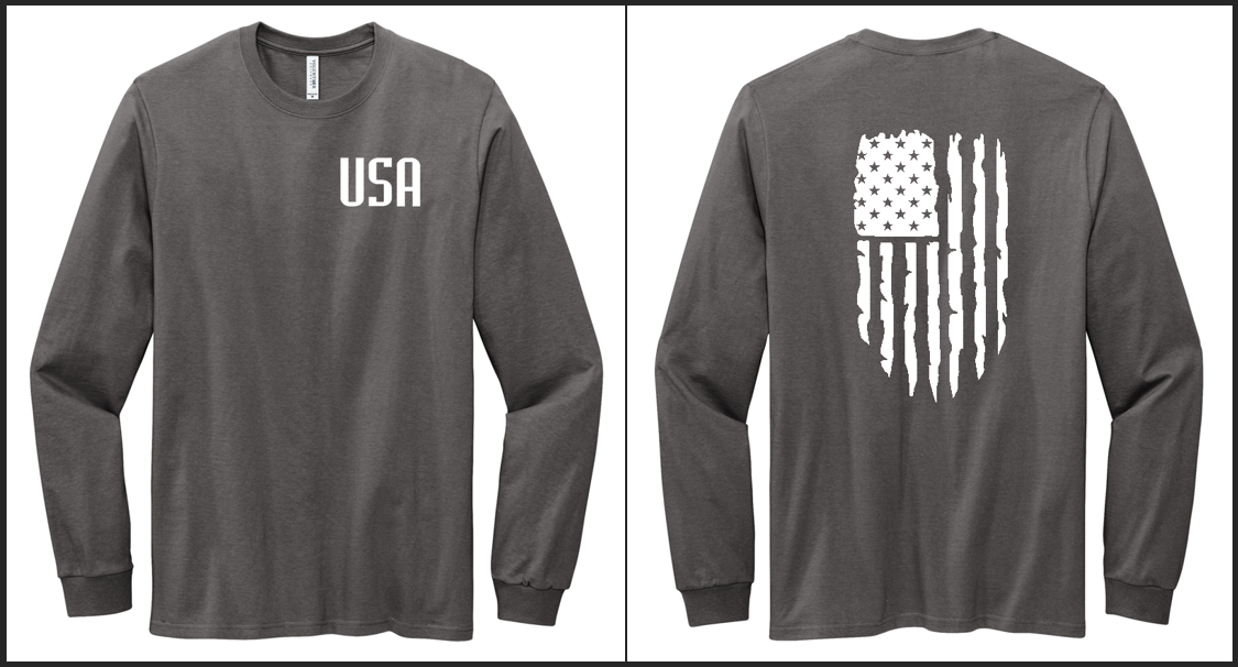 Made in the USA "USA FLAG" Long Sleeve Tee