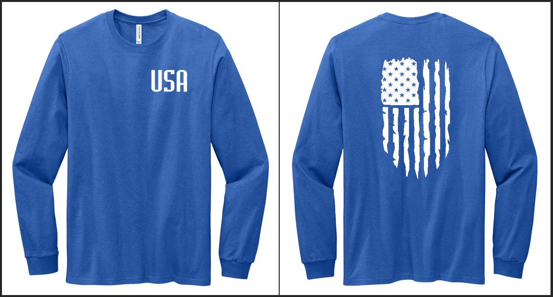 Made in the USA "USA FLAG" Long Sleeve Tee