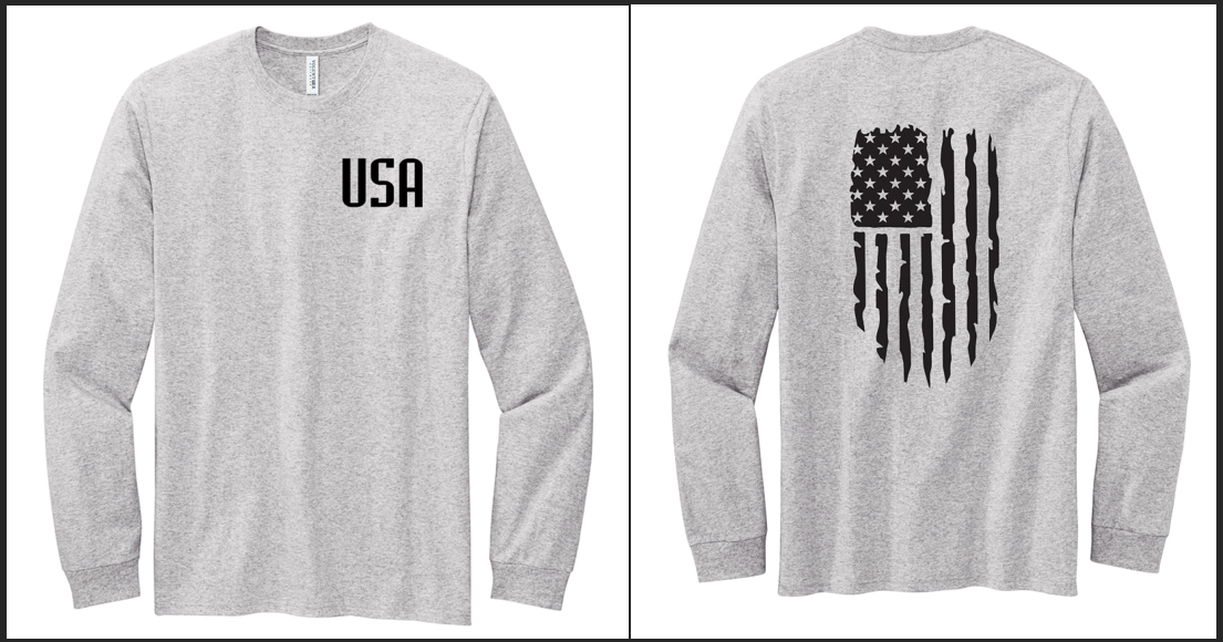 Made in the USA "USA FLAG" Long Sleeve Tee