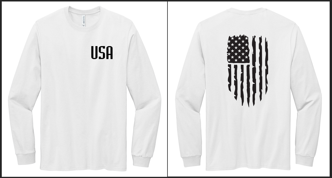 Made in the USA "USA FLAG" Long Sleeve Tee