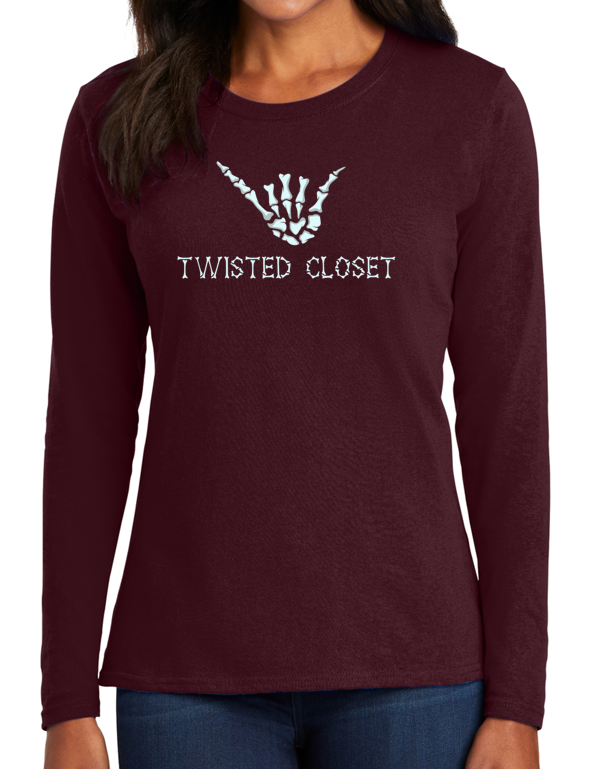 Ladies - Twisted Closet Long Sleeve Cotton Tee