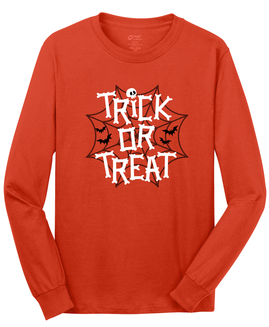 Trick or Treat Web Long Sleeve Cotton Tee