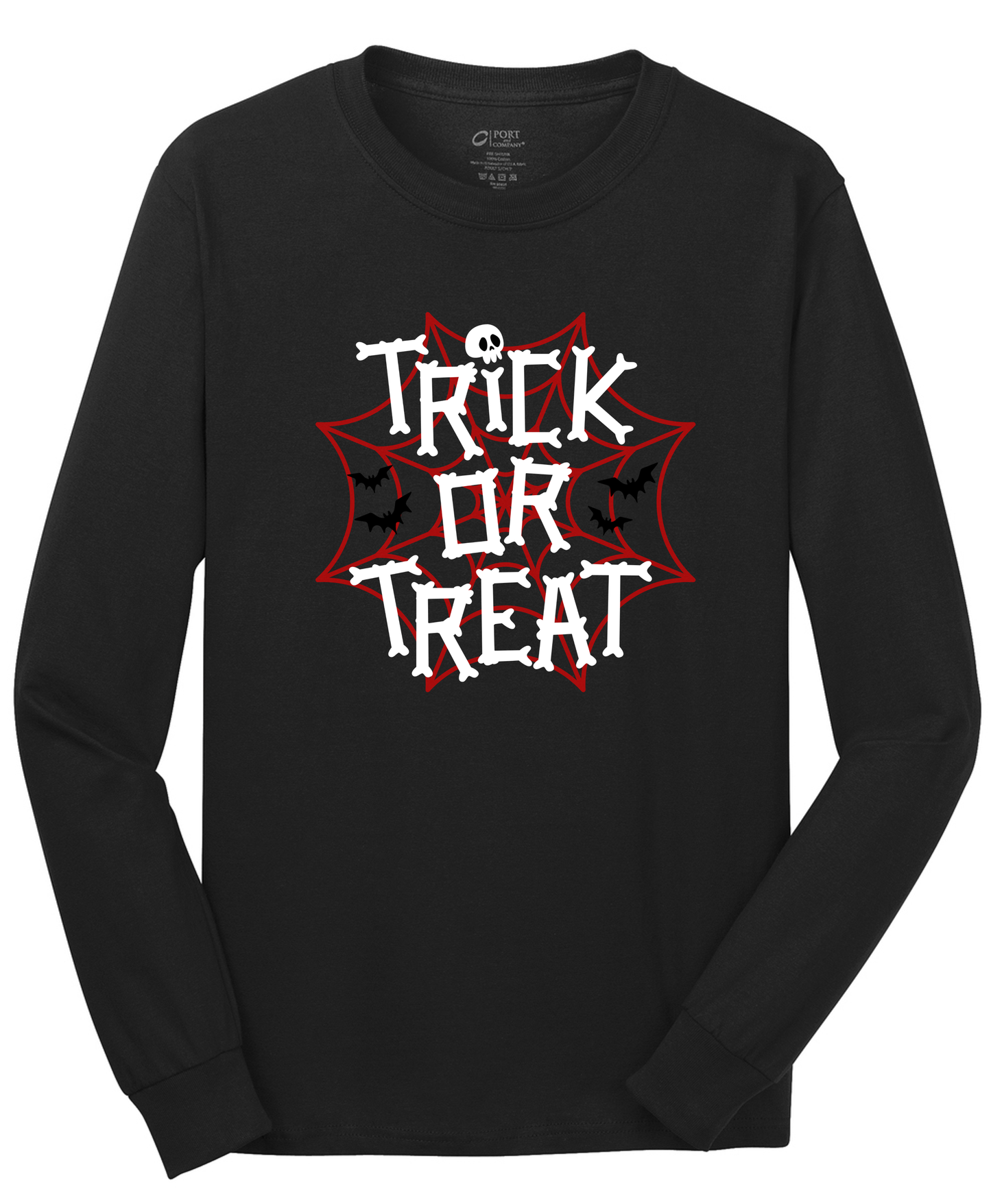 Trick or Treat Web Long Sleeve Cotton Tee