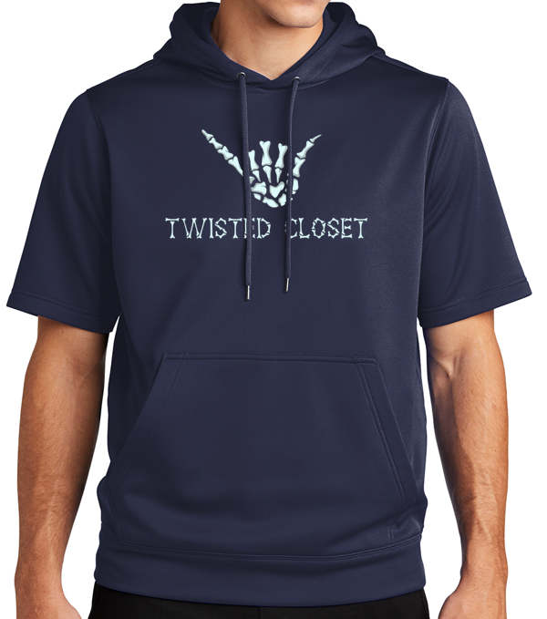 Twisted Closet Short Sleeve Performance Fleece Hoodie