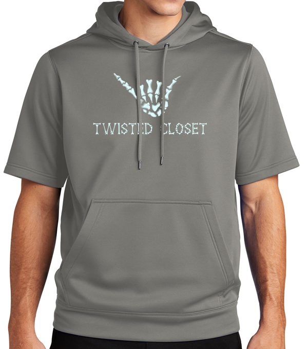 Twisted Closet Short Sleeve Performance Fleece Hoodie