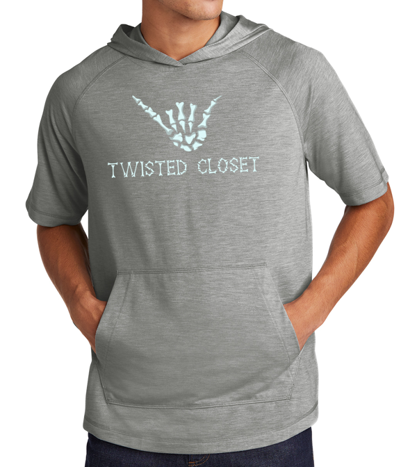 Twisted Closet Short Sleeve Lightweight Tri-Blend Hoodie