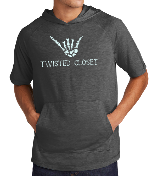 Twisted Closet Short Sleeve Lightweight Tri-Blend Hoodie