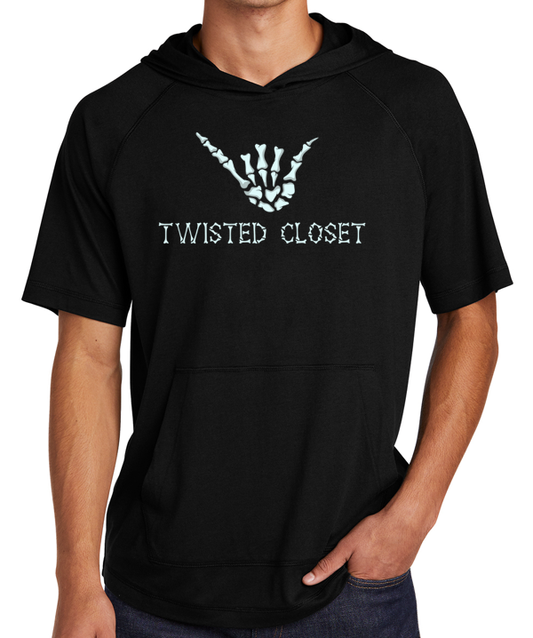 Twisted Closet Short Sleeve Lightweight Tri-Blend Hoodie